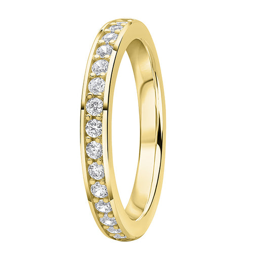 0.33ct 9ct gold Diamond Beaded Channel Set Wedding Ring
