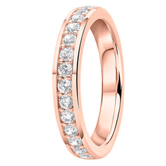 0.50ct 9ct gold Diamond Beaded Channel Set Wedding Ring