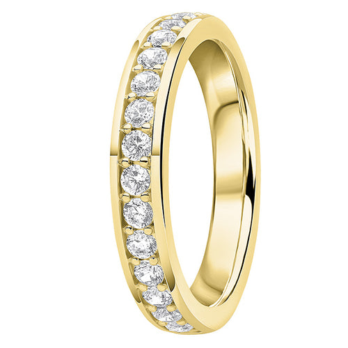 0.50ct 9ct gold Diamond Beaded Channel Set Wedding Ring