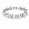Aubrielle Pear & Pearl Crystal Bridal Bracelet