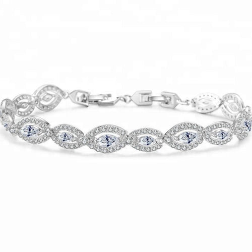 Carina Marquise Halo Crystal Bridal Bracelet