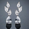 Coral Tear Drop & Marquise Crystal Bridal Earrings