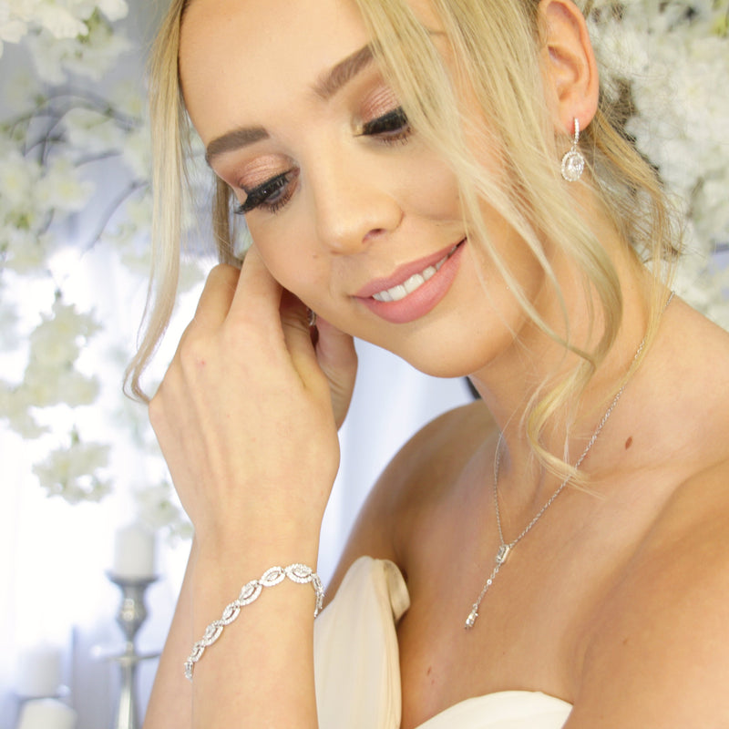 Carina Marquise Halo Crystal Bridal Bracelet
