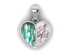 Silver Duel Heart Ashes Pendant