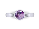 Sterling Silver Ashes Round Memorial Ring