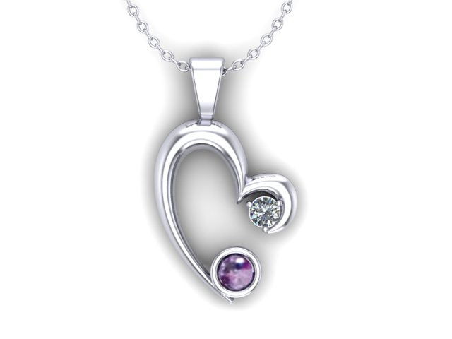 Sterling Silver Ashes Memorial Heart Pendant