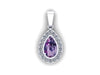 9ct White Gold Ashes Pear CZ Memorial Pendant