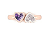 9ct Rose Gold Ashes Dual Heart Memorial Ring