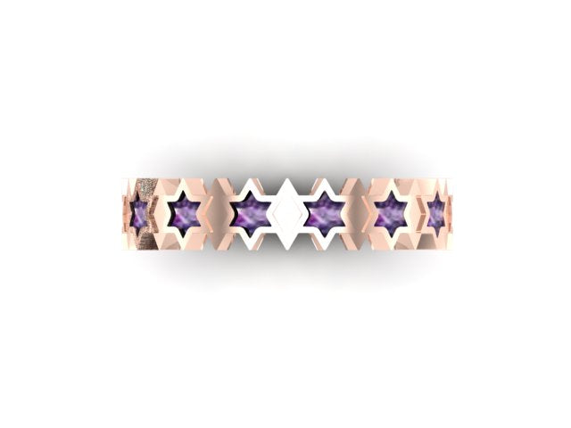 9ct Rose Gold Ashes Star Memorial Ring