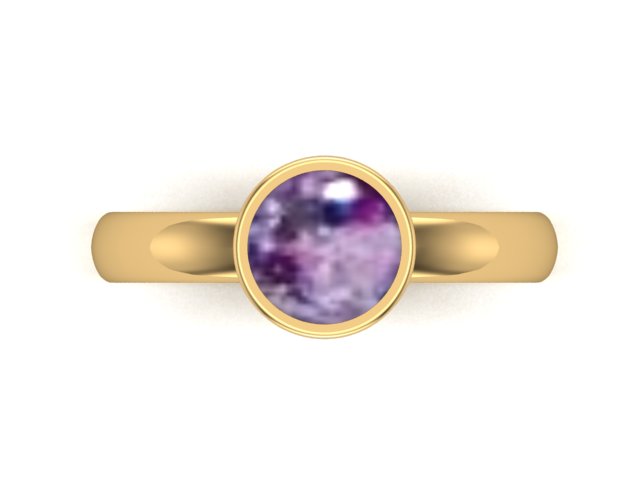 9ct Yellow Gold Ashes Round Memorial Ring
