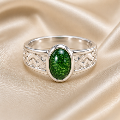 Maci Memories Gents Sterling Silver Celtic Style Ashes Ring - Choose your Gem Colour