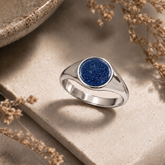 9ct Gold Ashes Memorial Ring - Choose your Metal  Choose your Gem Colour