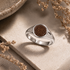 9ct Gold Ashes Memorial Ring - Choose your Metal  Choose your Gem Colour
