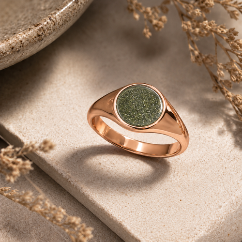 9ct Gold Ashes Memorial Ring - Choose your Metal  Choose your Gem Colour