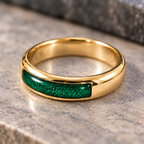 9ct Gold Ashes Memorial Ring - Choose Your Metal Choose your Gem Colour