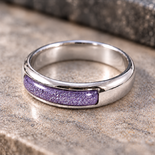 9ct Gold Ashes Memorial Ring - Choose Your Metal Choose your Gem Colour