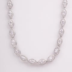 Carina Marquise Halo Crystal Bridal Necklace