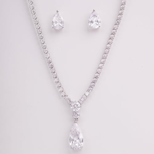 Dolores Teardrop Crystals Earring & Necklace Set