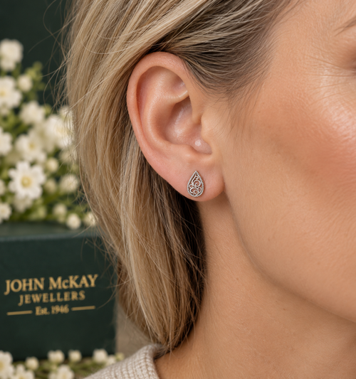 Limited-edition Heritage Collection Paisley Filigree Mini Stud Earrings