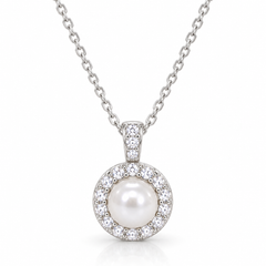 Odette Pearl & Crystal Stud Earrings and Necklace Set