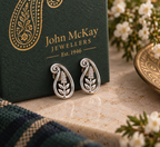 Limited-edition Heritage Collection Sterling Silver Paisley Heather Stud Earrings