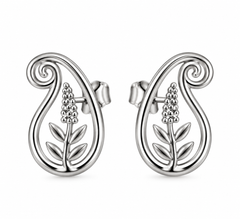 Limited-edition Heritage Collection Sterling Silver Paisley Heather Stud Earrings