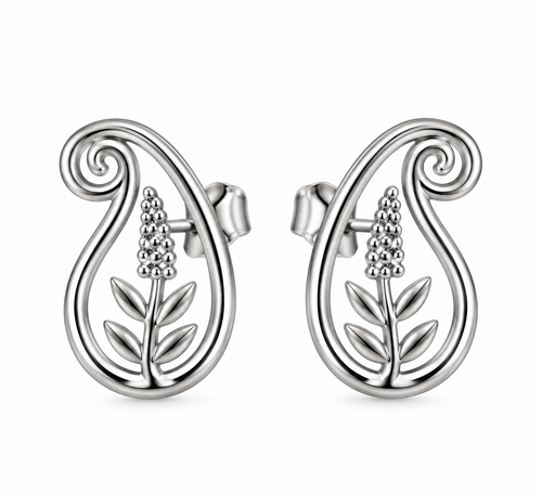 Limited-edition Heritage Collection Sterling Silver Paisley Heather Stud Earrings