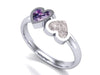 9ct White Gold Ashes Dual Heart Memorial Ring