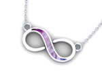 9ct White Gold Ashes Infinity Necklace.