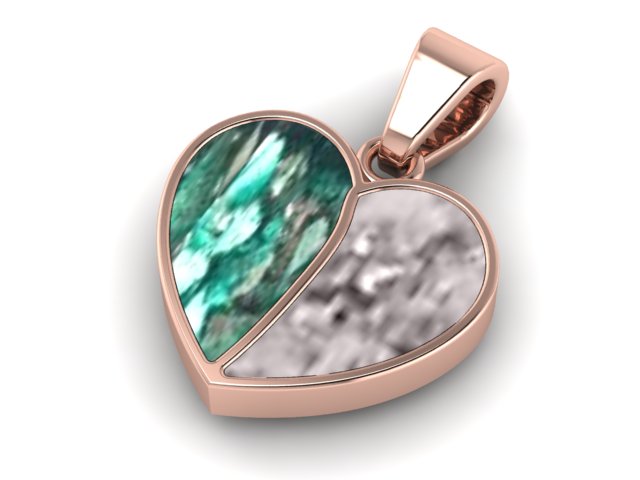 9ct Rose Gold Duel Heart Ashes Pendant