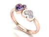 9ct Rose Gold Ashes Dual Heart Memorial Ring