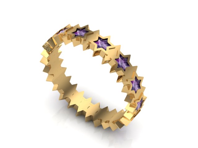9ct Yellow Gold Ashes Star Memorial Ring