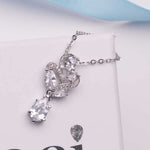 Adeline Tear Drop & Marquise Crystal Bridal Pendant Necklace