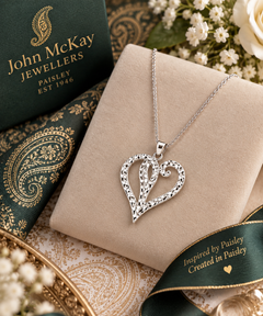 Limited-edition Heritage collection Sterling Silver Hammered Heart Necklace