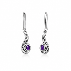 Limited-edition Heritage Collection Amethyst Celtic Drop Earrings