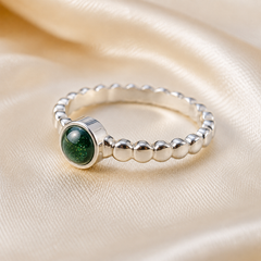 Sterling Silver Ashes  Memorial Ring - Choose your Gem Colour