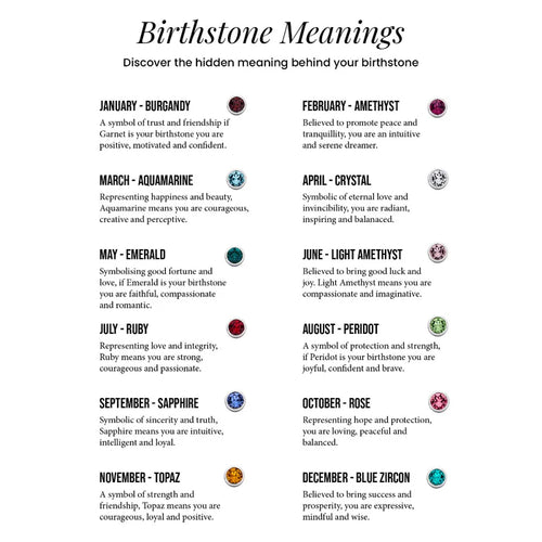 Silver Crystal Birthstone Earrings