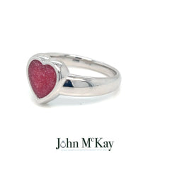 9ct White Gold Ashes Heart Memorial Ring