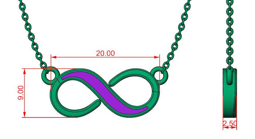 Sterling Silver Ashes Memorial Infinity Necklace