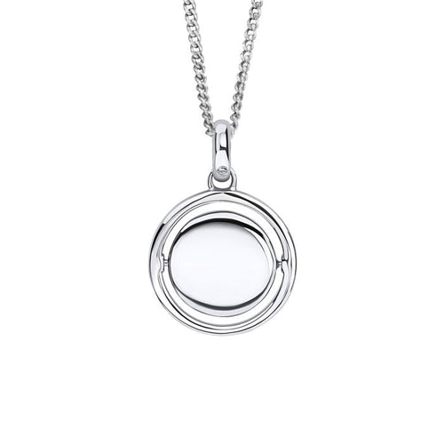 D for Diamond Round Spinner Pendant with Diamond