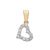 Ladies 9ct Gold Cz Heart Pendant & Chain