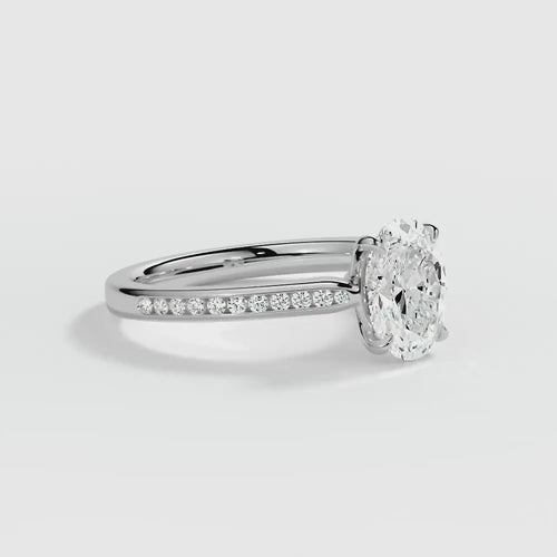9ct White Gold 1.50ct Oval Brilliant Cut Laboratory Grown Diamond Engagement Ring
