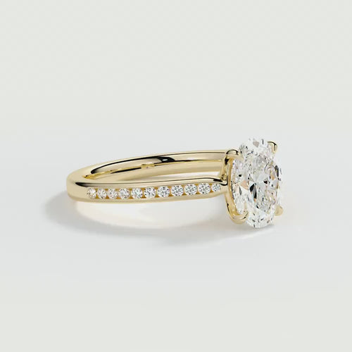 9ct Yellow 1.50ct Oval Brilliant Cut Laboratory Grown Diamond Engagement Ring