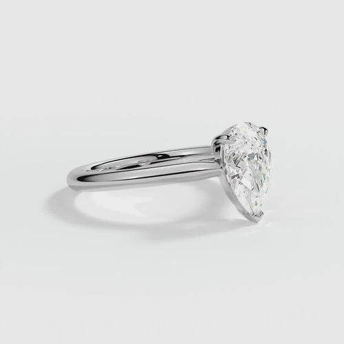 9ct White Gold 1.50ct Pear Cut Halo Laboratory Grown Diamond Engagement Ring