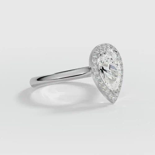 9ct White Gold 1.50ct Pear Cut Laboratory Grown Diamond Engagement Ring