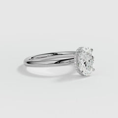 9ct White 1.50ct Oval Brilliant Cut Halo Laboratory Grown Diamond Engagement Ring