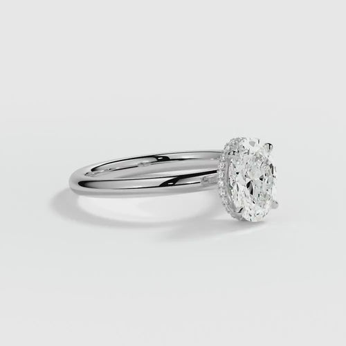 9ct White 1.50ct Oval Brilliant Cut Halo Laboratory Grown Diamond Engagement Ring