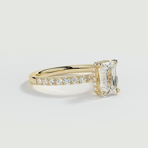 9ct Yellow Gold 1.50ct Emerald Cut Halo Cluster Laboratory Grown Diamond Engagement Ring (Copy) (Copy) (Copy)