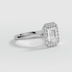 9ct White Gold 1.50ct Emerald Cut Halo Cluster Laboratory Grown Diamond Engagement Ring (Copy)