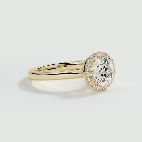9ct Yellow Gold 1.50ct Brilliant Cut Halo Cluster Laboratory Grown Diamond Engagement Ring